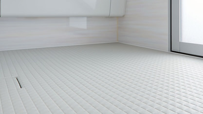 浴室　お風呂　LIXIL　スパージュ　BXタイプ　戸建て　洗い場　床　キレイサーモフロア単色（ホワイト）保温材付
