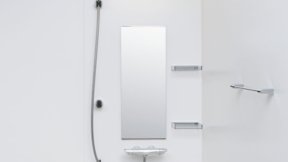 浴室　お風呂　LIXIL　スパージュ　BXタイプ　戸建て　ミラー　タテ長ミラー　キレイ鏡