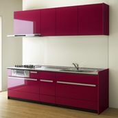 キッチン　I型　クリナップ　CENTRO　セントロ　基本プラン　B-Style　扉カラー　ジャスパーレッド