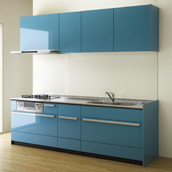 キッチン　I型　クリナップ　CENTRO　セントロ　基本プラン　B-Style　扉カラー　ペリドットグリーン