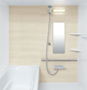 お風呂　浴室　LIXIL　リノビオV 　Sタイプ　マンション　集合住宅　壁パネル　ウッドグレインライト（HN642／鏡面）