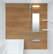 お風呂　浴室　LIXIL　リノビオV 　Sタイプ　マンション　集合住宅　壁パネル　チェリー（HN661／鏡面）