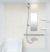 お風呂　浴室　LIXIL　リノビオV 　Sタイプ　マンション　集合住宅　壁パネル　シャインウッドホワイト（HN651／鏡面）