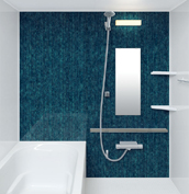 お風呂　浴室　LIXIL　リノビオV 　Sタイプ　マンション　集合住宅　壁パネル　トパーズブルー（HN953／鏡面）