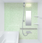 お風呂　浴室　LIXIL　リノビオV 　Sタイプ　マンション　集合住宅　壁パネル　グリーンリーフ（HN984／鏡面）