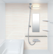 お風呂　浴室　LIXIL　リノビオV 　Sタイプ　マンション　集合住宅　壁パネル　オーガニックライン（HN961／鏡面）