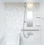 お風呂　浴室　LIXIL　リノビオV 　Sタイプ　マンション　集合住宅　壁パネル　パステルトーン（HN971／鏡面）
