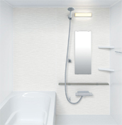 お風呂　浴室　LIXIL　リノビオV 　Sタイプ　マンション　集合住宅　壁パネル　ウェーブホワイト（HT531／HT）