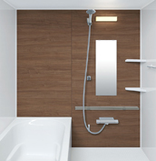お風呂　浴室　LIXIL　リノビオV 　Sタイプ　マンション　集合住宅　壁パネル　クリエモカ（HT312／HT）