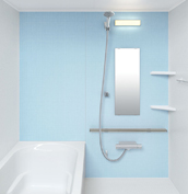 お風呂　浴室　LIXIL　リノビオV 　Sタイプ　マンション　集合住宅　壁パネル　ブルー（LE705／EB）