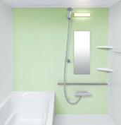 お風呂　浴室　LIXIL　リノビオV 　Sタイプ　マンション　集合住宅　壁パネル　グリーン（LE704／EB）