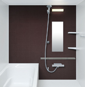 お風呂　浴室　LIXIL　リノビオV 　Sタイプ　マンション　集合住宅　壁パネル　ブラウン（LE706／EB）