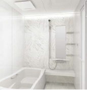 浴室　お風呂　バスルーム　ユニットバス　戸建て　タカラスタンダード　レラージュライト　壁パネル　DW　マーブルホワイト