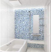 浴室　お風呂　タカラスタンダード プレデンシア　壁パネル　JMA　ブルーエンボス